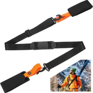 Ski Draagriem - Skiband Verstelbaar - Wintersport Transport - Antislip Schouderband - 70-120 cm - Zwart