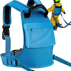 Ski Harnas Kinderen - Trainingsgordel Snowboard - Wintersport Leren - Met Rugzak - 40 x 30 cm - Blauw Roze