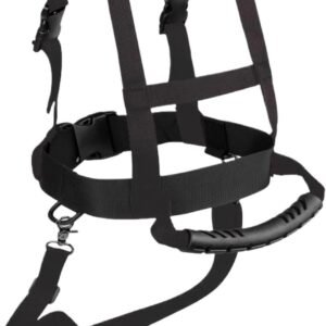 Ski Harnas - Snowboard Gordel - Veilig Leren - Verstelbaar Intrekbaar - 20 x 16 cm - Zwart