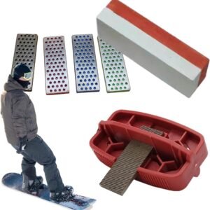 Ski Kantenslijper - Slijpaccessoire Set - Ski Onderhoud - Instelbare Slijphoeken - 14.9 x 10.8 x 8.1 cm - Rood