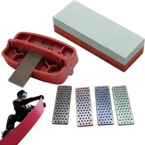 Ski Rand Slijper - Wintersport Gereedschap - Ski Onderhoud - Multi Hoek Instelbaar - Set van 3 - Rood