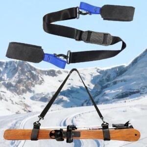 Ski Schouderband - Ski Draagband - Ski Transport - Verstelbare Lengte - 15 x 7 x 2 cm - Blauw