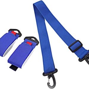 Ski Schouderriem - Draagriem Skischoenen - Skiuitrusting Dragen - Verstelbare Lengte - 66-120 cm - Blauw