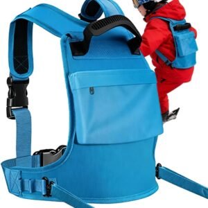 Ski Trainingsharnas Kinderen - Valpreventie Lijnen - Wintersport Oefenen - Ingebouwde Rugzak - 40 x 30 cm - Blauw Roze