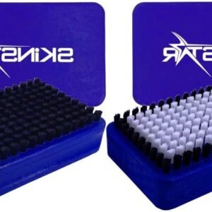 Ski Vloerborstel Set - Wax Borstels - Ski Onderhoud - Nylon en Paardenhaar - 125 x 70 mm - Blauw