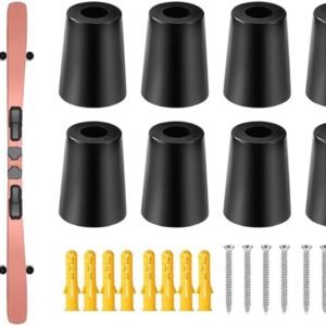 Ski Wandhouder - Snowboard Hanger - Sportuitrusting Opbergen - Ruimtebesparend Verticaal Ontwerp - 8-delige set - Zwart