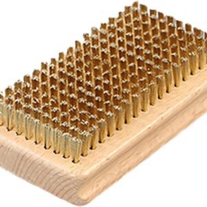 Ski Wax Borstel - Wintersport Gereedschap - Ski Onderhoud - Houten Handvat - 12x7x3 cm - Messing