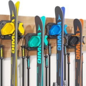Ski & Snowboard Wandrek voor Garage Muur Past Elke Ski/board, Ski Wall Mount Houders Schadevrij Opbergrek, Garage Organisatie Ruimtebesparende Winter Gear Organizer, Multi-color 4pck