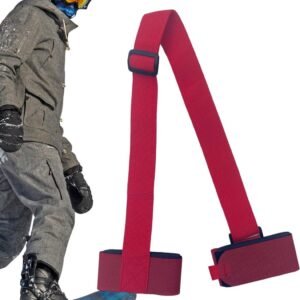 Ski draagband - Snowboard riem - Transport op de piste - Verstelbare schouderband - 115 cm lang - Rood