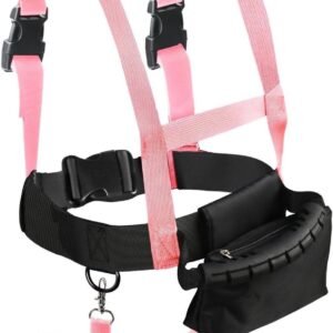 Ski en Snowboard Harnas - Kinderen - beginners - skitrainer - verwijderbare riem - snelheidsregeling - jongens meisjes - roze - tas - geschikt voor ski en snowboard.