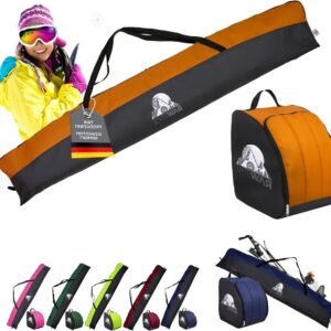 Ski set - Wintersport tas - Veilig vervoer - Waterdicht Cordura - 180 cm - Zwart-oranje