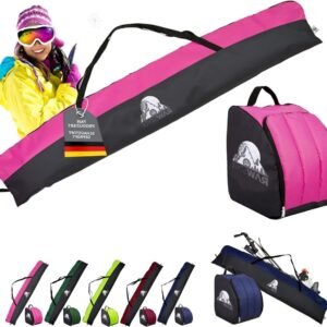 Ski-set - Wintersporttas Skischoentas - Transport en Opslag - Waterdicht Cordura Weefsel - 160 cm - Zwart-roze