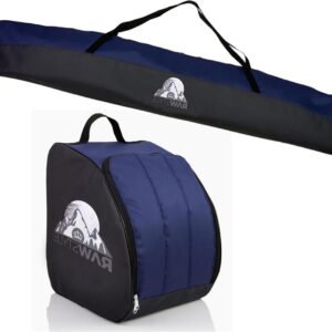Ski tas set - Wintersport bagage - Veilig vervoer - Waterdicht Cordura - Tot 180 cm - Zwart en blauw