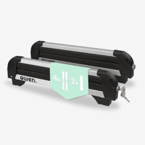 Skidrager Aluminium Zilver voor 4 Ski's of 2 Snowboards | City-Crash Gecertificeerd