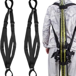 Skidrager Riem - Skitransport Band - Wintersport Transport - Twee Schouderbanden - Verstelbaar 60-130cm - Zwart