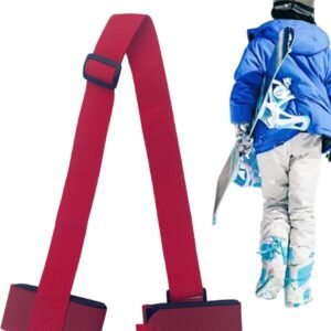 Skidragerriem - Skiband - Sportuitrusting Dragen - Verstelbare Schouderband - Tot 120mm Breed - Rood