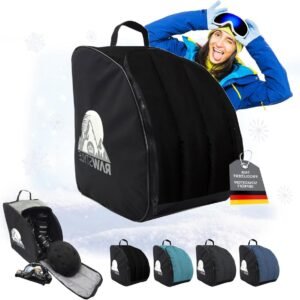 Skischoen Rugzak - Skischoentas Bootbag - Wintersport Uitrusting - Waterdicht Cordura Materiaal - 40 x 42 x 30 cm - Zwart