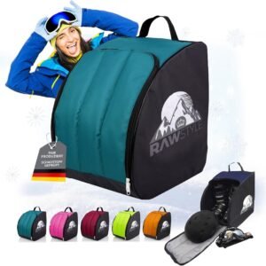 Skischoen Rugzak - Skitassen Backpack - Wintersport Gear - Waterdicht Cordura Materiaal - 35 Liter - Zwart Turquoise
