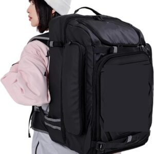 Skischoen Rugzak - Wintersport Tas - Sportuitrusting Vervoeren - Ruime Capaciteit - 65L - Zwart