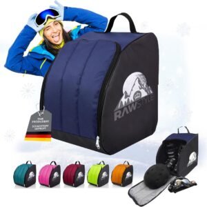 Skischoen Tas - Wintersport Rugzak - Materiaal Vervoer - Waterdicht Cordura - 40 x 42 x 30 cm - Zwart Blauw