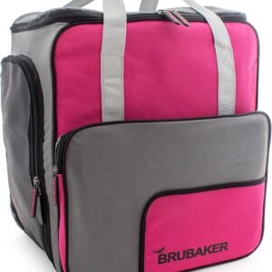 Skischoen Tas met Helm Vak - Functionele Skiboot Rugzak - Waterafstotend - Roze Grijs