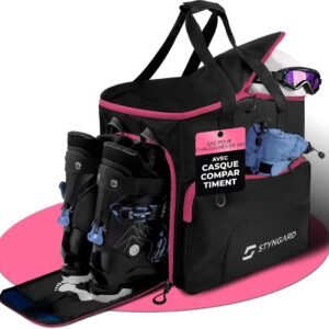 Skischoen Tas met Helm Vak en Ventilatie - 54 Liter Skitassen Rugzak Inclusief Accessoire Opbergruimte