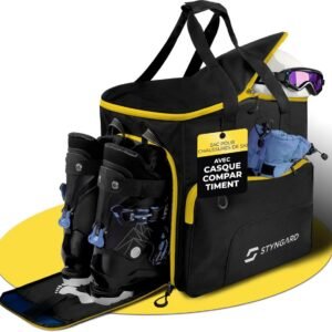 Skischoen Tas met Helmenvak en Ventilatie - 54L Skitas met Rugzakfunctie en Accessoirevakken