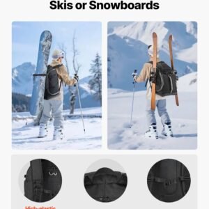 Skischoenentas - Reistas 65L - Waterdichte Buitenkant En Bodem - 1680D Oxford - Voor Ski- & Snowboardschoenen, Helm En Bril - Zwart