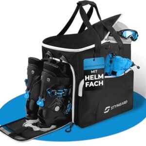 Skischoenentas met helmvak en ventilatie - Rugzakfunctie en ruime opbergruimte voor skiaccessoires