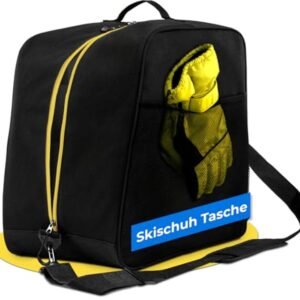 Skischoentas - Accessoire tas - Wintersport Gear - Ruimte voor helm - 38 L - Zwart Geel