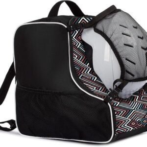 Skischoentas - Helmtas - Wintersport Gear - Afneembaar Netvak - 41 x 29 x 35 cm - Pastel Zigzag