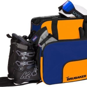 Skischoentas Helmvak - Skischoenrugzak - Wintersport Uitrusting - Rugzakfunctie - 44 x 43 x 5 cm - Blauw Oranje