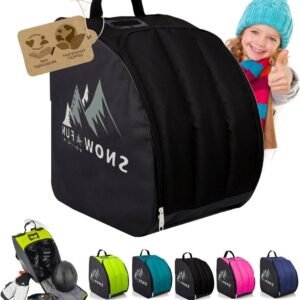 Skischoentas Kinderen - Skilaarzentas Rugzak - Wintersport Organisatie - Geïntegreerd Voetoppervlak - Universeel - Zwart