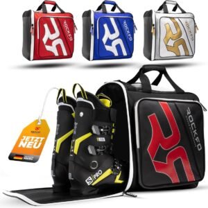 Skischoentas met Helm vak Robuuste Skilaarzen tas Waterafstotend 7 Zones Skirugzak voor Schoenen Helm Skibril 49 Liter