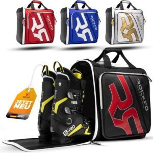 Skischoentas met Helm vak Robuuste Skilaarzen tas Waterafstotend 7 Zones Skirugzak voor Schoenen Helm Skibril 49 Liter