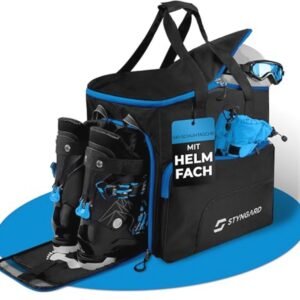 Skischoentas met helm en geventileerd laarzenvak - 54 L rugzakfunctie voor skiaccessoires