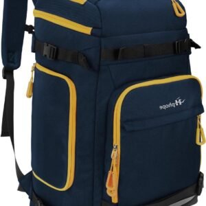 Skischoentas met helmvak - Skirugzak snowboardtas - Wintersport uitrusting - 8 aparte vakken - 70 liter capaciteit - Beige
