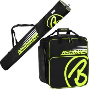 Skiset Tas met Skischoenenvak en Helmruimte - Zwart/Neon Geel