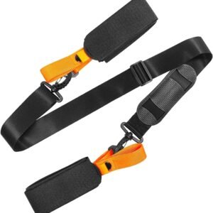 Skistok Draagband - Skiband Skihouder - Wintersporter Transport - Verstelbare Schouderband - 120 cm Lengte - Zwart