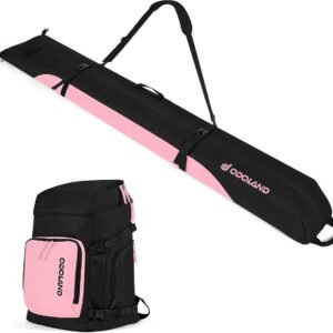 Skitas en 50L bootrugzak - Waterdichte ski- en snowboardtas tot 200cm - 50L rugzak met gescheiden compartimenten voor ski's, snowboard, skischoenen, helm en kleding