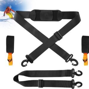 Skitas voor de schouder met riem voor skilaarzen, schouderriem voor ski's, riem voor ski's en stokken, skiën voor eenvoudig transport van de skiuitrusting