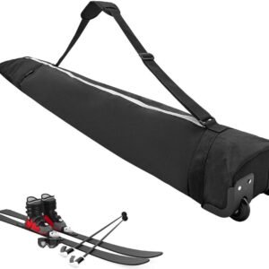 Skitassen met wielen - Snowboarduitrusting tas - Wintersport vervoer - Verstelbaar tot 200 cm - 194 x 22 cm - Zwart