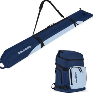 Skiuitrusting Tas - Wintersport Bagage - Reizen Organiseren - Gewatteerde Bescherming - Ski's tot 200cm - Zwart