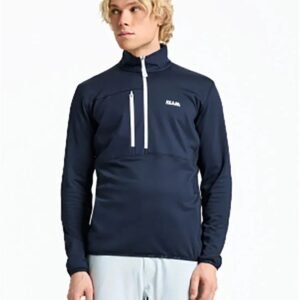 Slam Altura Lgt Grid Fleece Met Halve Rits Blauw M Man