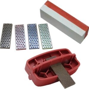 Slijpset Ski Snowboard - Randenslijper Onderhoud - Wintersport Gereedschap - Verstelbare Hoekregeling - Set Drie Stenen - Rood