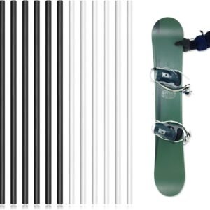 SnelShoppen - 12-delige Snowboard Reparatiekit met Ptex Kaarsen voor Ski en Snowboard Onderhoud - Zwart en Wit - 6mm Ptex Reparatiesticks voor Bescher