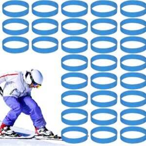 Snowboard Brake Belt Binding - 30 Stuks, Blauw, Elastische Rubber Bevestigingsband voor Ski's, Ski Accessoires, Unisex