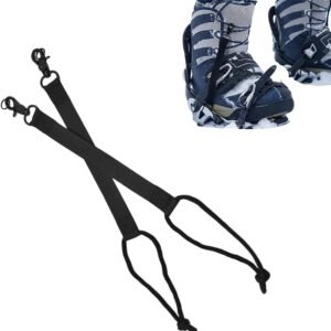 Snowboard Gesp Riemen - Nylon Singels - Veilig Vastzetten - Dubbele Punt Bevestiging - 2 x 195 cm - Kastanjebruin