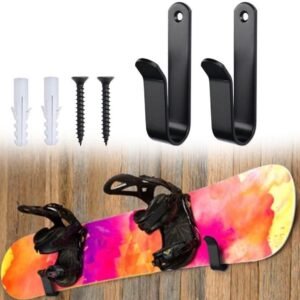 Snowboard Muurclips - Snowboard Hangers - Snowboard Opslag - Robuust Staal - 2 Stuks - Zwart