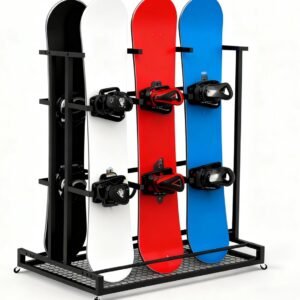 Snowboard Opbergrek - Ski Displaystandaard - Wintersport Opslag - Vrijstaande Slots - 120cm Hoog - Zwart